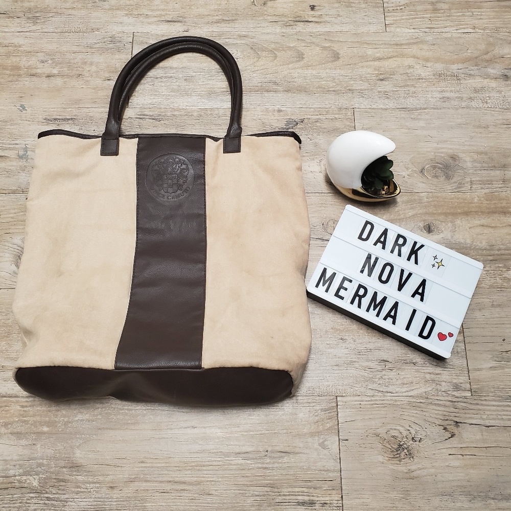 Vince Camuto Brown & tan shoulder tote bag